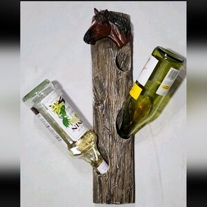 Western Horse Decor Fence Post Wine Bottle Holder Etc Cabin Cowgirl Horses Pony